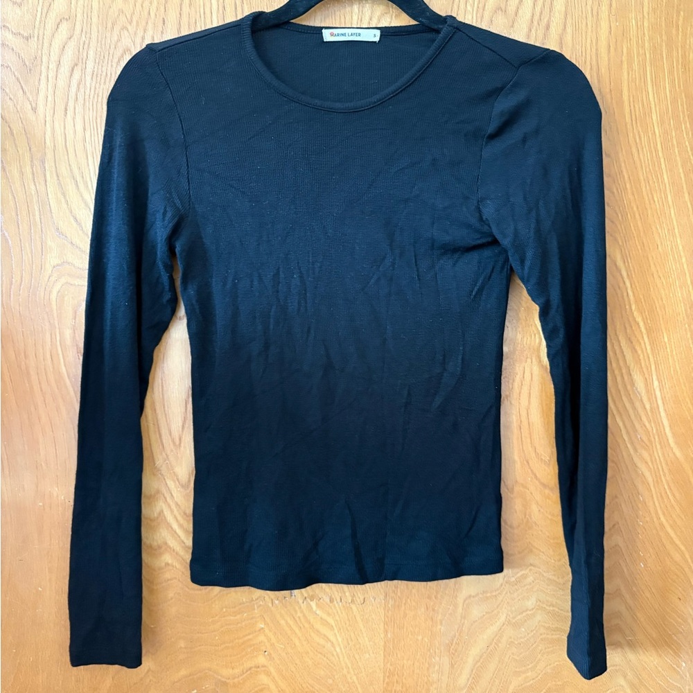 Marine Layer Black Long Sleeve Tee S